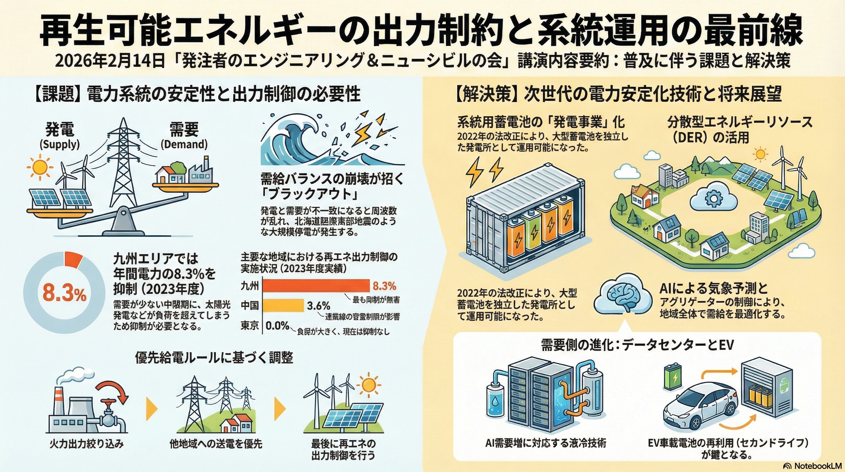 再生可能エネルギーの出力制約と系統運用